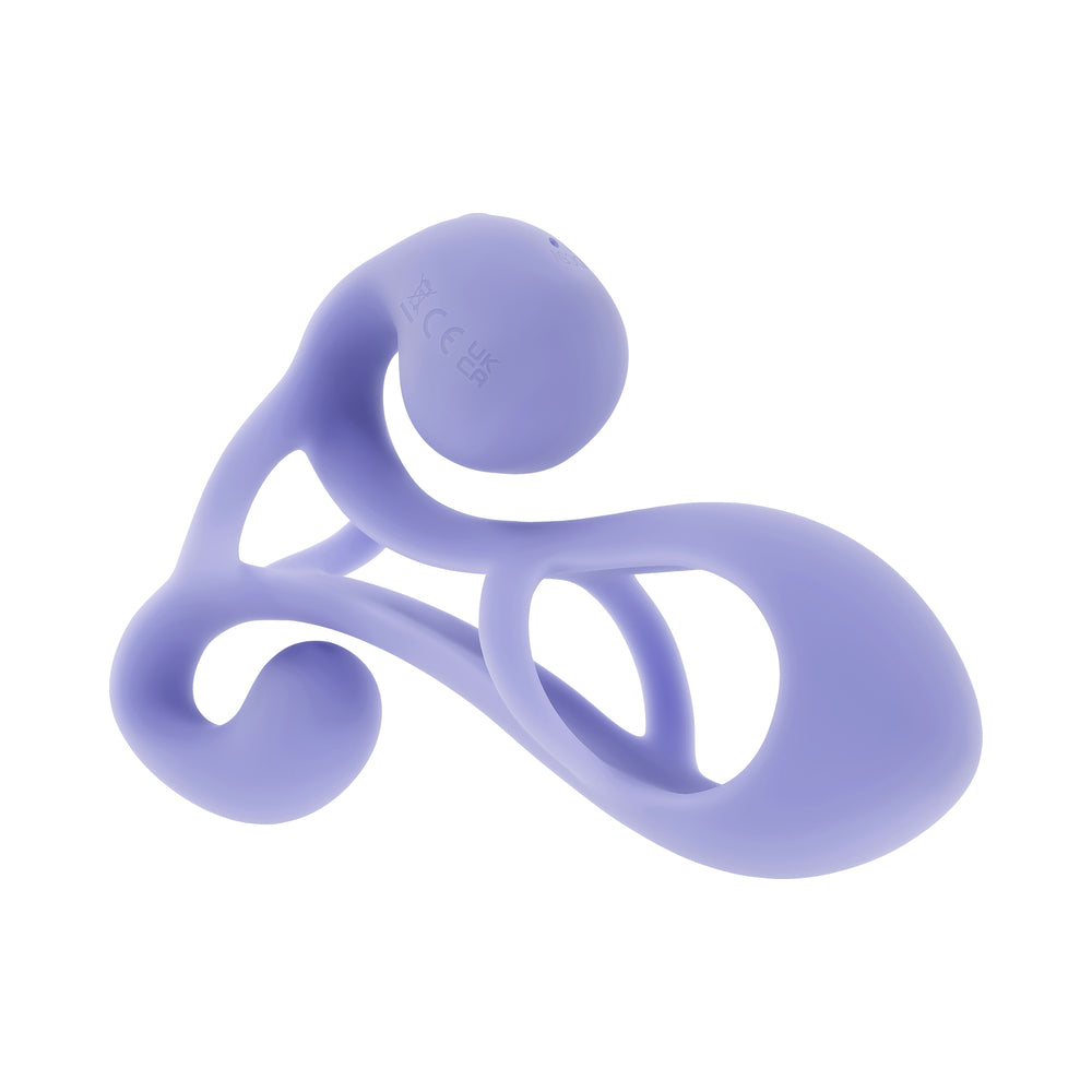 PLAYBOY - FANTASY CAGE RECHARGEABLE VIBRATING COCK CAGE SILICONE PURPLE