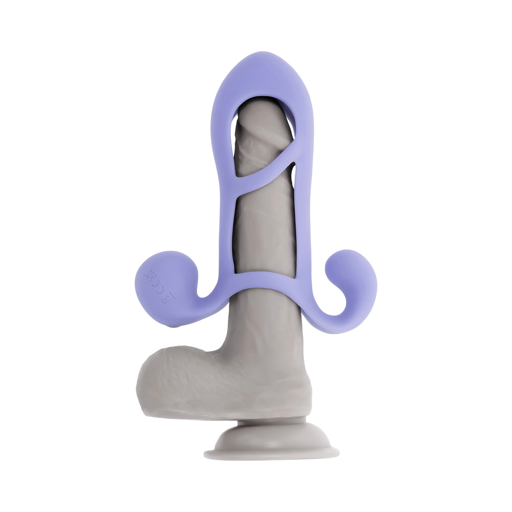 PLAYBOY - FANTASY CAGE RECHARGEABLE VIBRATING COCK CAGE SILICONE PURPLE