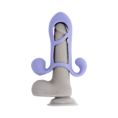 PLAYBOY FANTASY CAGE RECHARGEABLE VIBRATING COCK CAGE SILICONE PURPLE