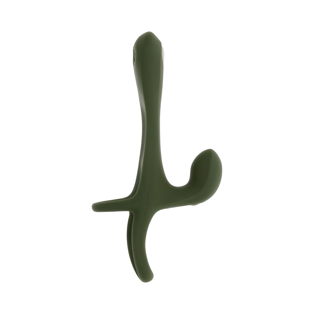 ZERO TOLERANCE STRAP TAP & GO  RECHARGEABLE VIBRATING GIRTH ENHANCER SILICONE GREEN