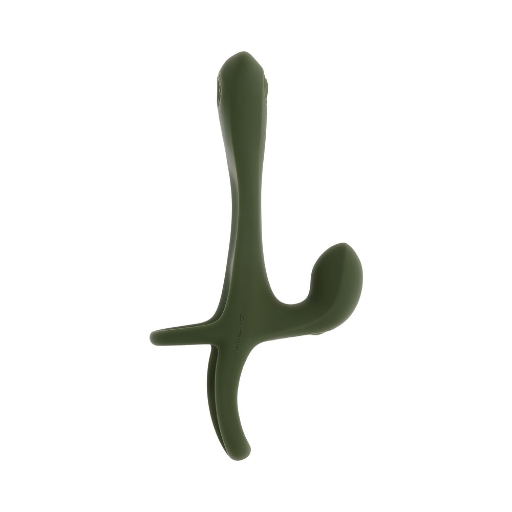 ZERO TOLERANCE STRAP TAP & GO  RECHARGEABLE VIBRATING GIRTH ENHANCER SILICONE GREEN