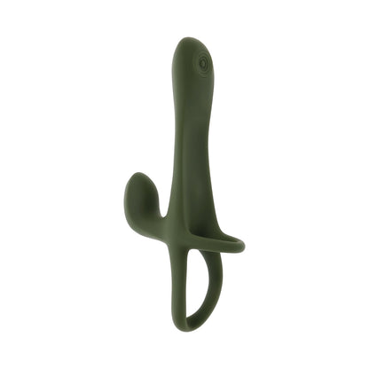ZERO TOLERANCE STRAP TAP & GO  RECHARGEABLE VIBRATING GIRTH ENHANCER SILICONE GREEN