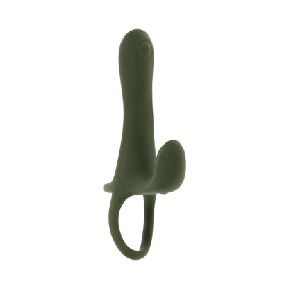 ZERO TOLERANCE STRAP TAP & GO  RECHARGEABLE VIBRATING GIRTH ENHANCER SILICONE GREEN