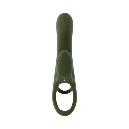 ZERO TOLERANCE STRAP TAP & GO  RECHARGEABLE VIBRATING GIRTH ENHANCER SILICONE GREEN
