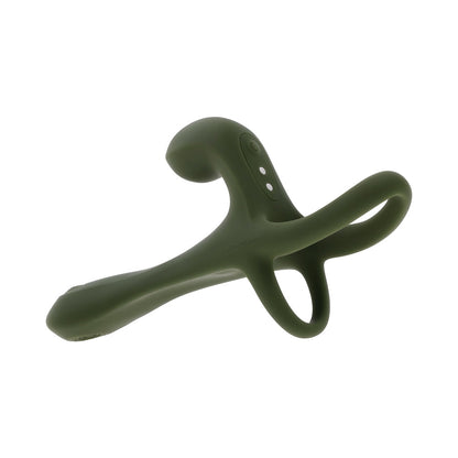 ZERO TOLERANCE STRAP TAP & GO  RECHARGEABLE VIBRATING GIRTH ENHANCER SILICONE GREEN