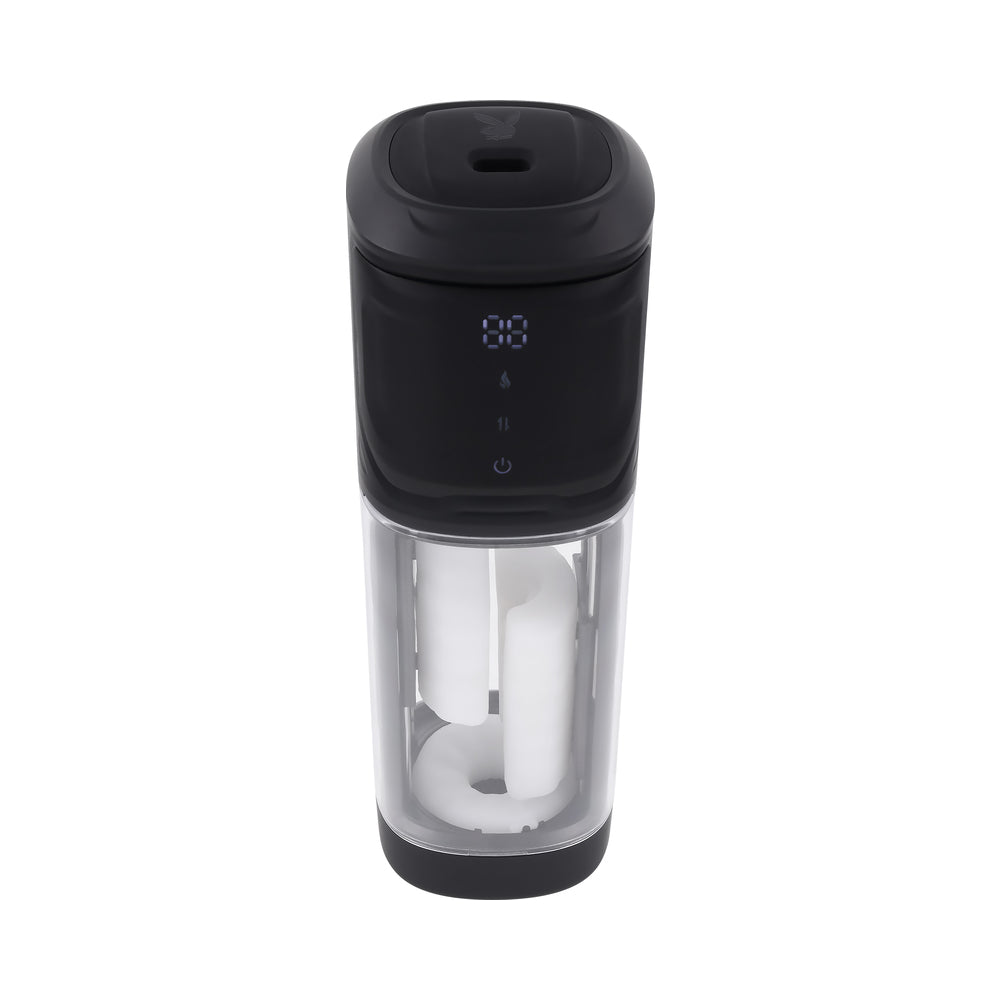 PLAYBOY - SIDE PIECE RECHARGEABLE VIBRATING WARMING STROKER