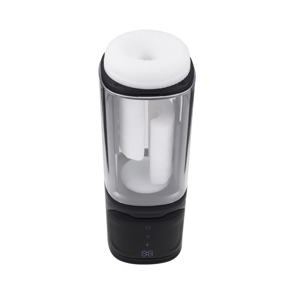 PLAYBOY - SIDE PIECE RECHARGEABLE VIBRATING WARMING STROKER