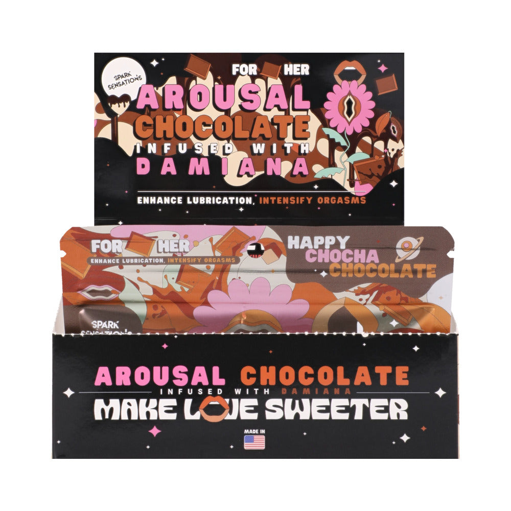 DOC JOHNSON - HAPPY CHOCHA HERS CHOCOLATE 12 PACK DISPLAY (15G PER PACK - 2 SERVINGS)