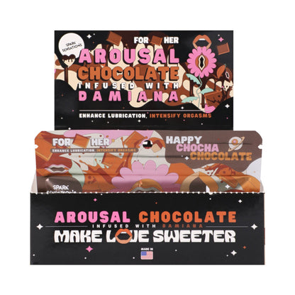 DOC JOHNSON - HAPPY CHOCHA HERS CHOCOLATE 12 PACK DISPLAY (15G PER PACK - 2 SERVINGS)