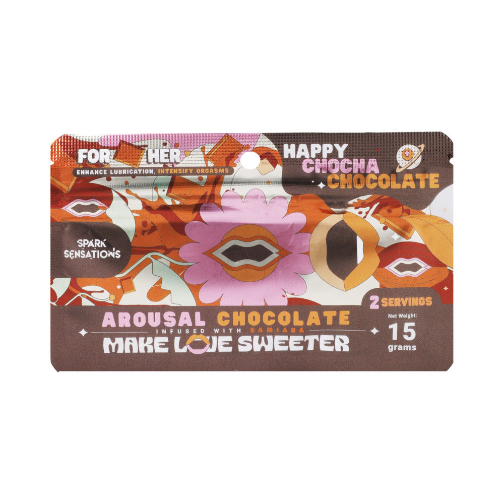 DOC JOHNSON - HAPPY CHOCHA HERS CHOCOLATE 12 PACK DISPLAY (15G PER PACK - 2 SERVINGS)