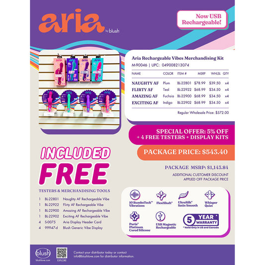 BLUSH - ARIA RECHARGEABLE VIBES MERCHANDISING KIT