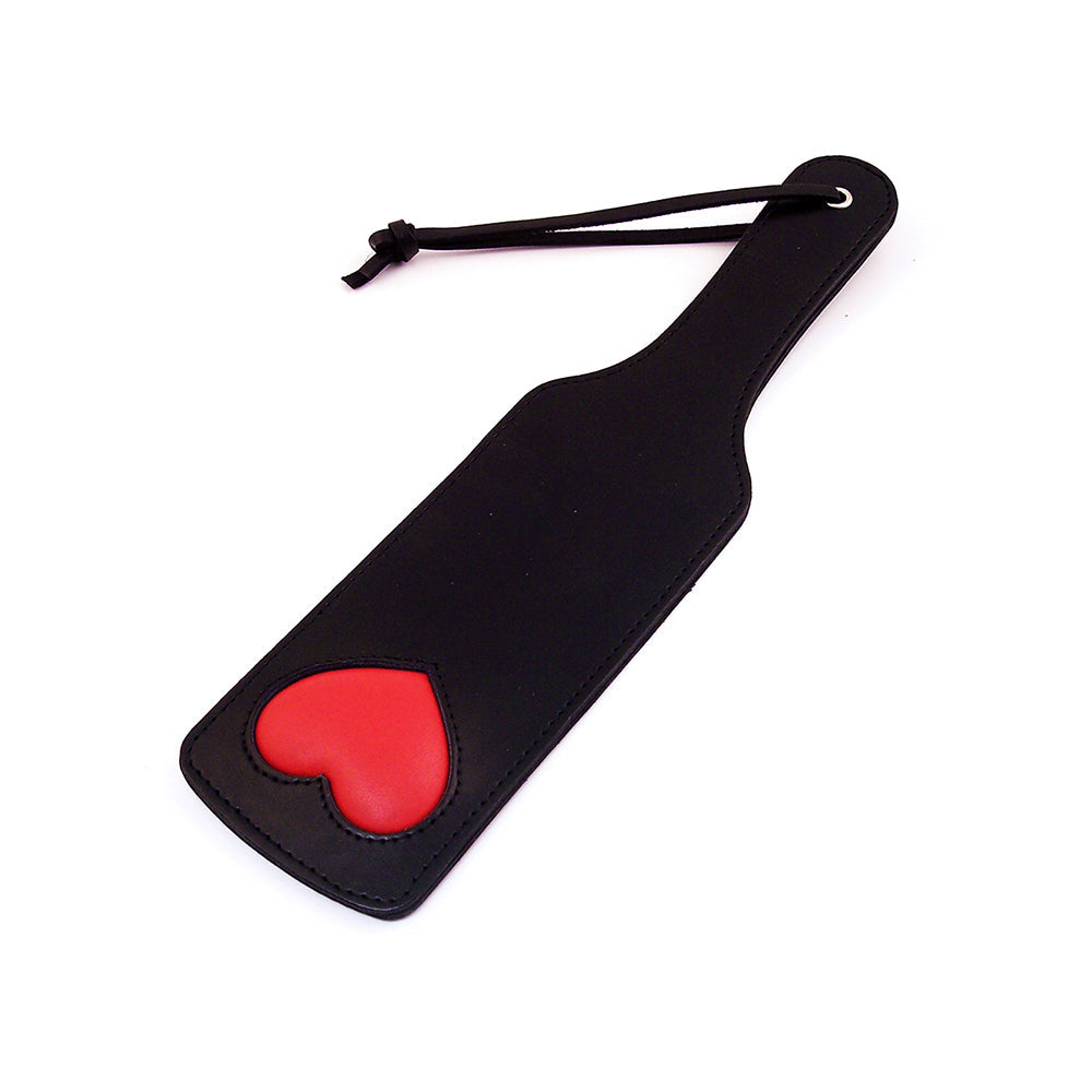 ROUGE GARMENTS - ROUGE LEATHER PADDLE WITH PADDED HEART BLACK/RED