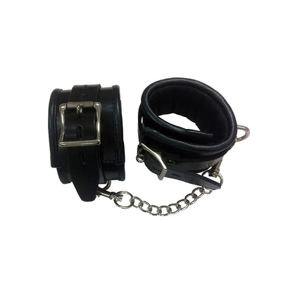 ROUGE PADDED LEATHER WRIST CUFFS BLACK/BLACK