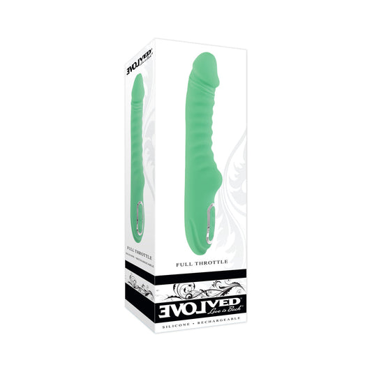 FULL THROTTLE RECHARGEABLE WARMING VIBRATOR SILICONE MINT GREEN