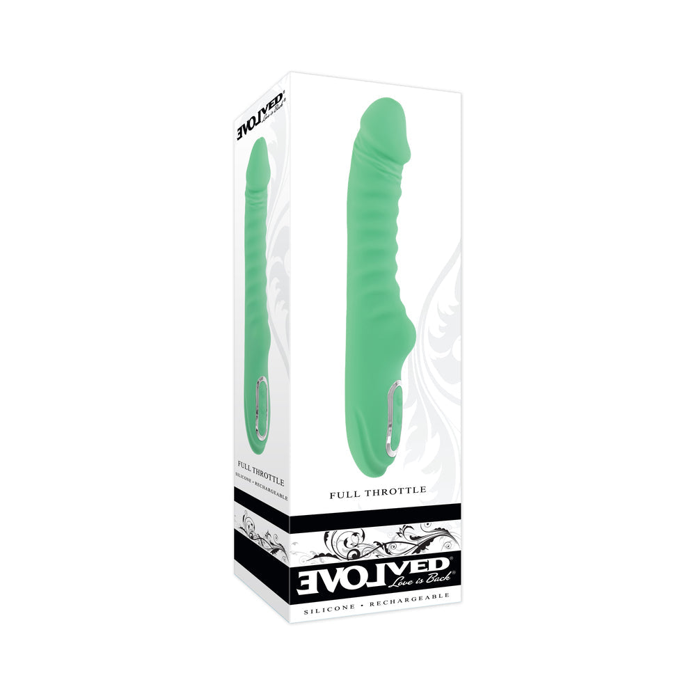 EVOLVED - FULL THROTTLE RECHARGEABLE WARMING VIBRATOR SILICONE MINT GREEN