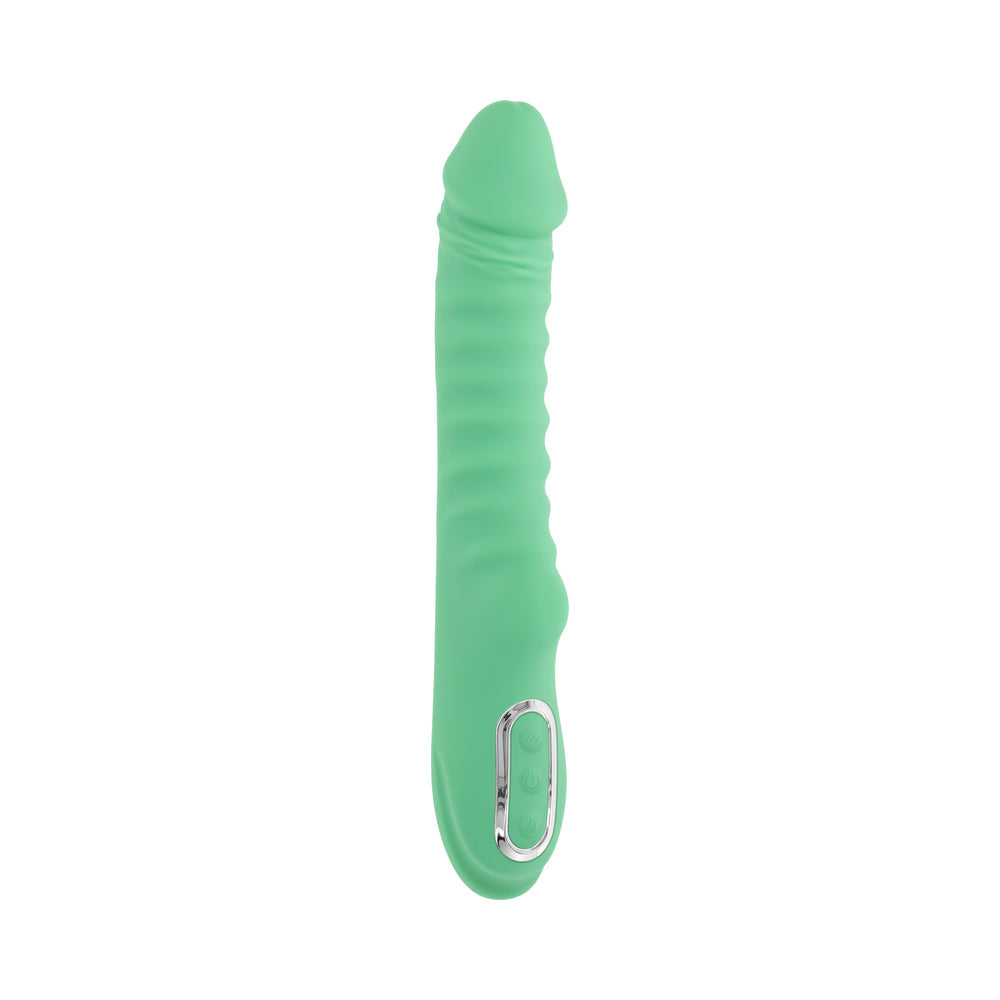 EVOLVED - FULL THROTTLE RECHARGEABLE WARMING VIBRATOR SILICONE MINT GREEN