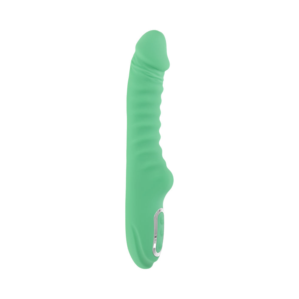EVOLVED - FULL THROTTLE RECHARGEABLE WARMING VIBRATOR SILICONE MINT GREEN