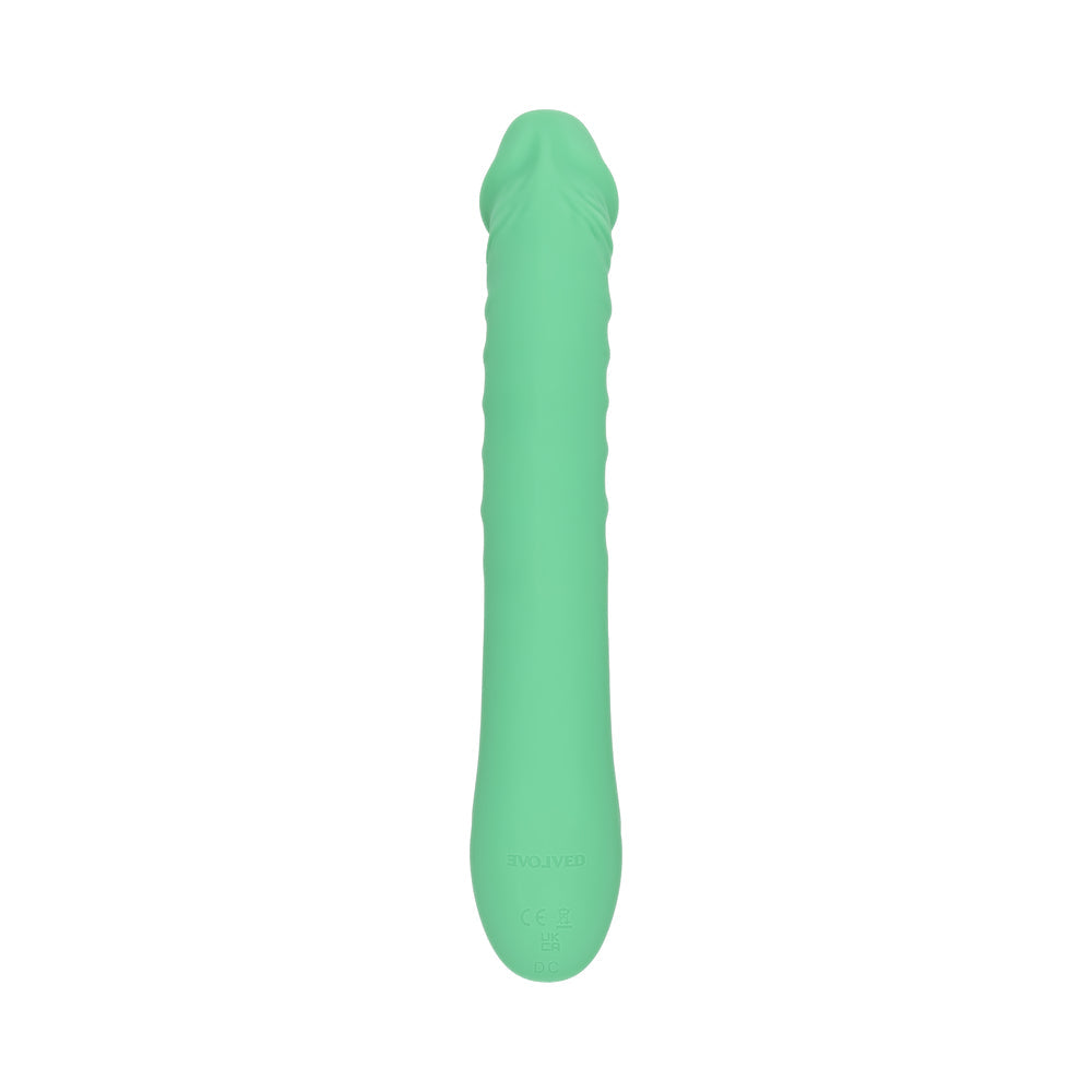 FULL THROTTLE RECHARGEABLE WARMING VIBRATOR SILICONE MINT GREEN