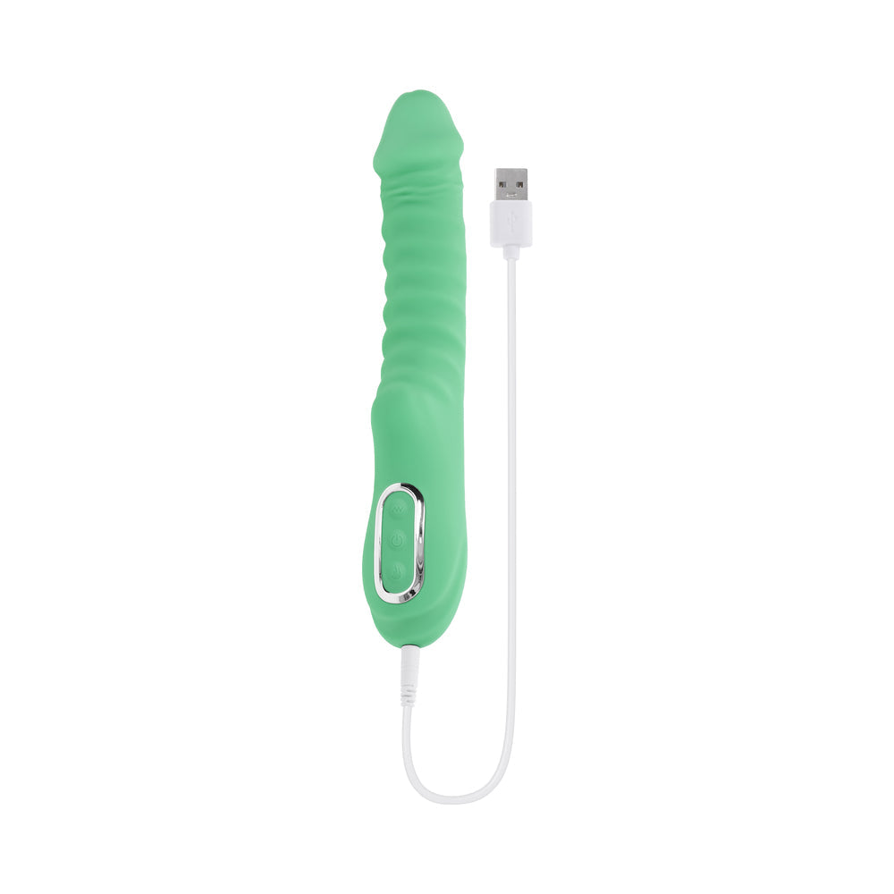 EVOLVED - FULL THROTTLE RECHARGEABLE WARMING VIBRATOR SILICONE MINT GREEN