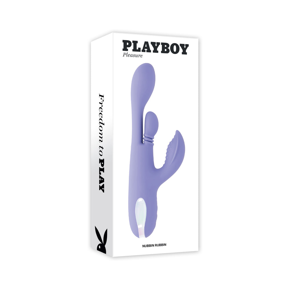 PLAYBOY NUBBIN RUBBIN RECHARGEABLE DUAL STIMULATOR VIBE SILICONE PURPLE