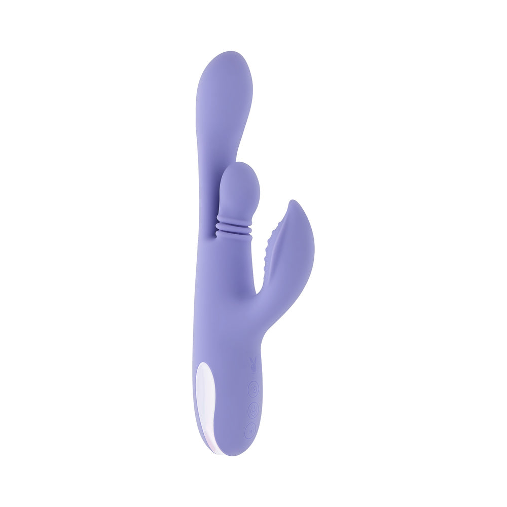 PLAYBOY - NUBBIN RUBBIN RECHARGEABLE DUAL STIMULATOR VIBE SILICONE PURPLE