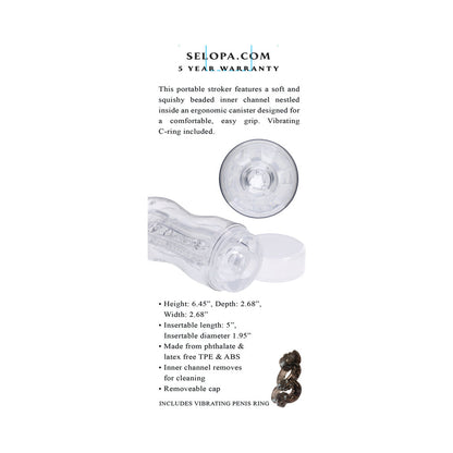 SELOPA STROKE OF LUCK STROKER MASTURBATOR TPE CLEAR