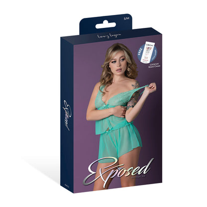 MAGIC SILK CARIBBEAN CRUSH FLUTTER CAMI & SHORT SET AQUA GLOW L/XL