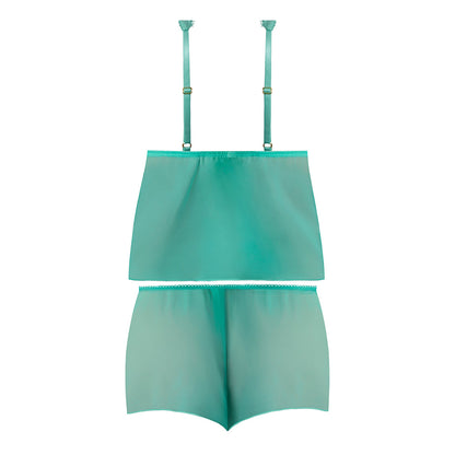 CARIBBEAN CRUSH FLUTTER CAMI & SHORT SET AQUA GLOW