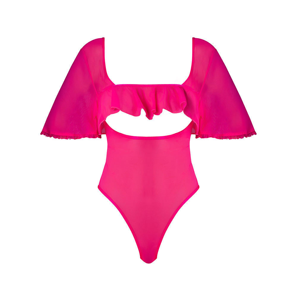 PINK KINK FLUTTER SLEEVE TEDDY PINK GLOW