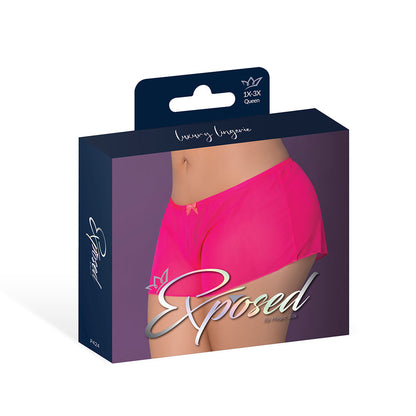 MAGIC SILK - PINK KINK FLOWY BOY SHORT PINK GLOW QUEEN SIZE