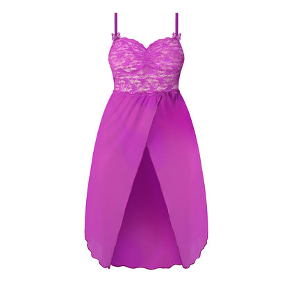 MAGIC SILK - BUTTERFLY FANTASIES GOWN & THONG SET NEON