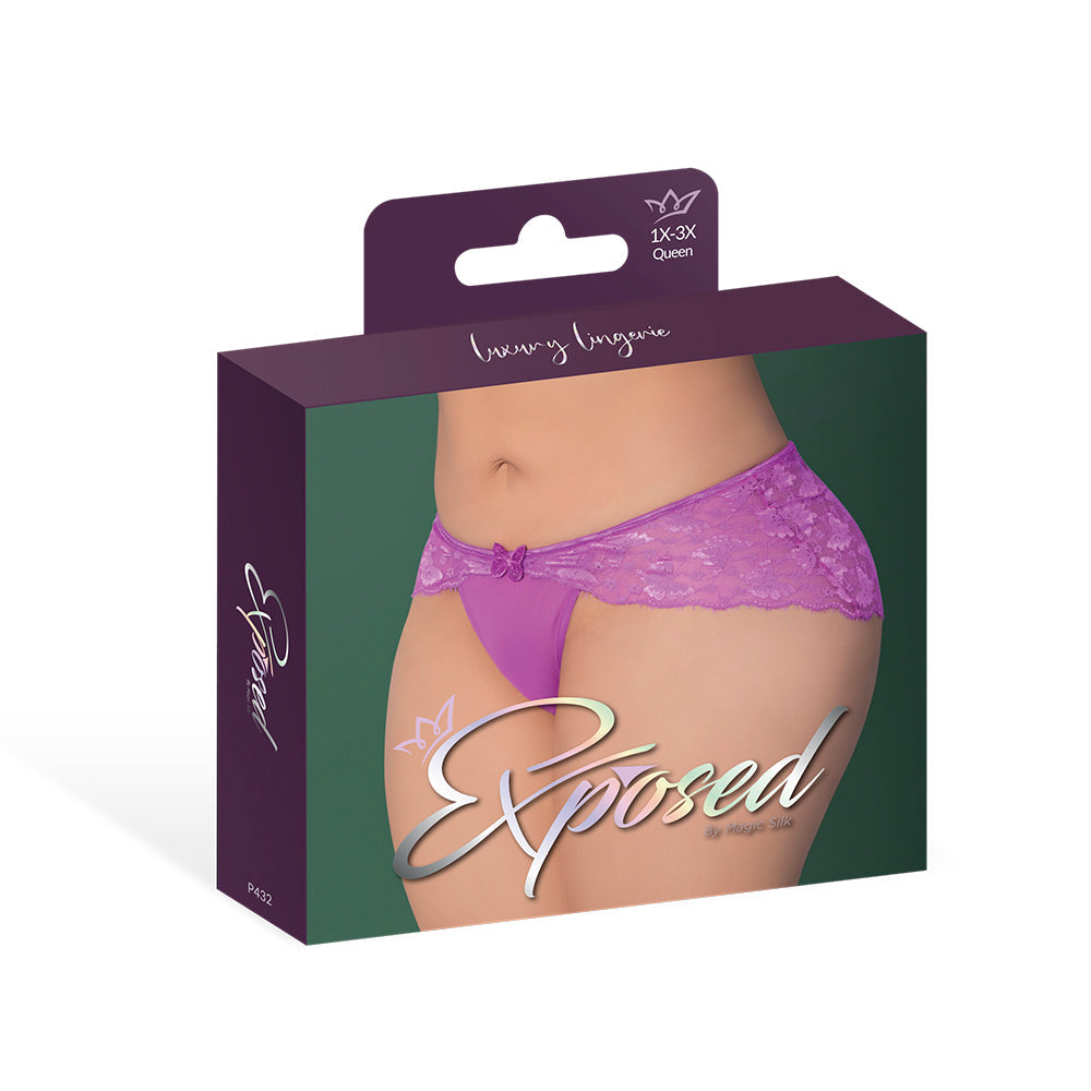 MAGIC SILK - BUTTERFLY FANTASIES BOY SHORT NEON PURPLE QUEEN SIZE