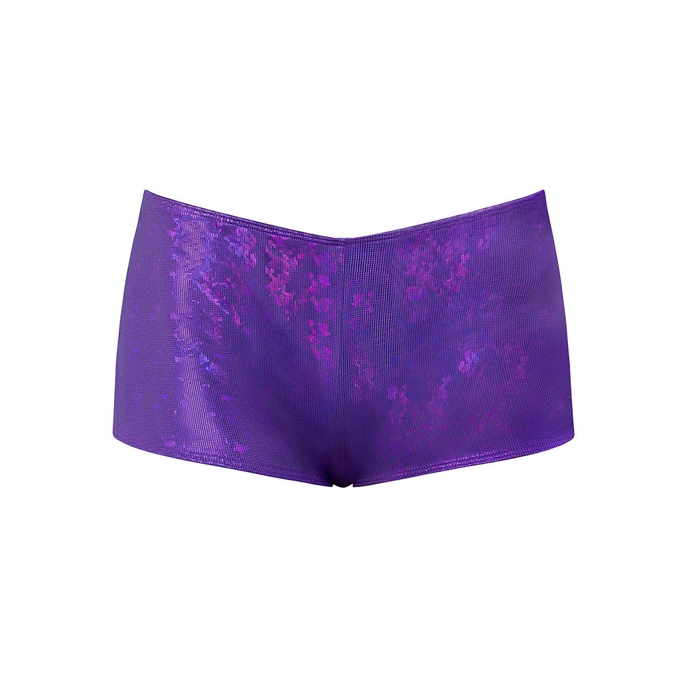 MAGIC SILK - GLIMMER MINI BOY SHORT PURPLE DISCO S/M