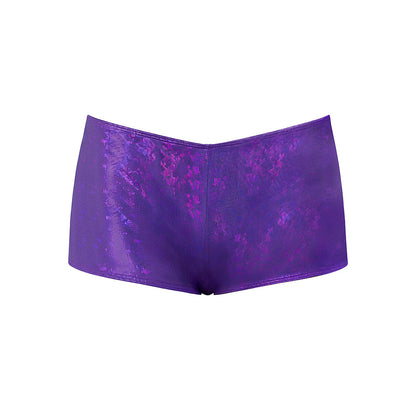 MAGIC SILK - GLIMMER MINI BOY SHORT PURPLE DISCO S/M