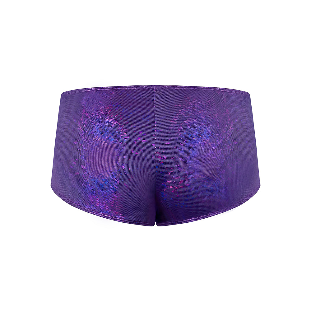 MAGIC SILK - GLIMMER MINI BOY SHORT PURPLE DISCO S/M