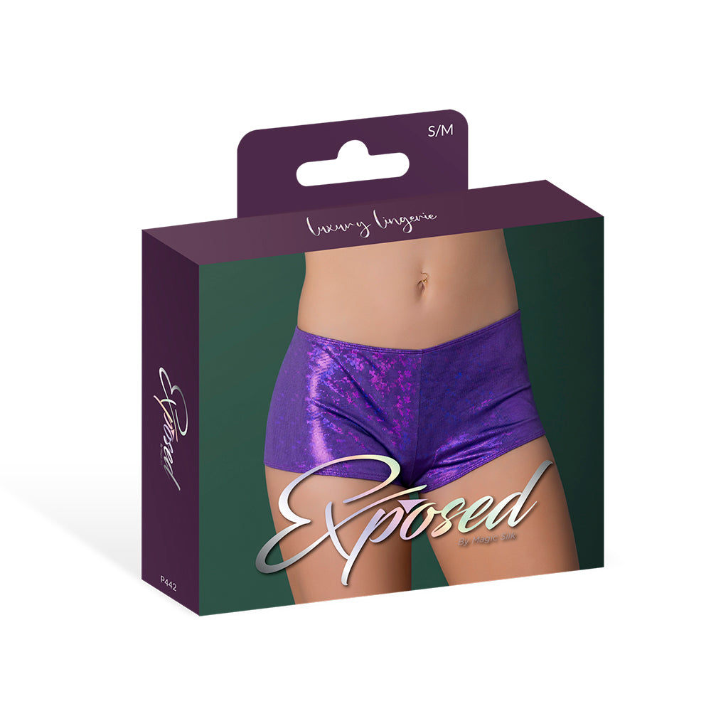 MAGIC SILK - GLIMMER MINI BOY SHORT PURPLE DISCO S/M