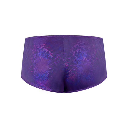 MAGIC SILK GLIMMER MINI BOY SHORT PURPLE DISCO QUEEN SIZE
