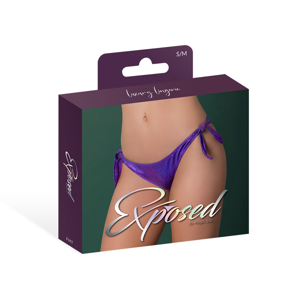 MAGIC SILK GLIMMER LOW RISE TIE SIDE PANTY PURPLE DISCO S/M