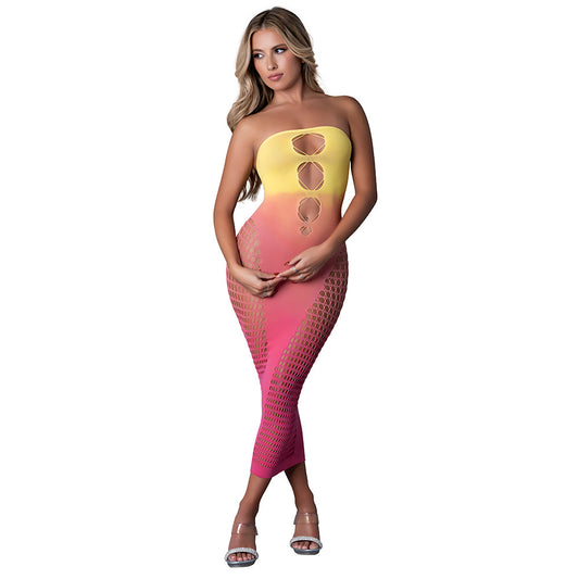 MAGIC SILK SEAMLESS GOWN OMBRE SUNSET O/S
