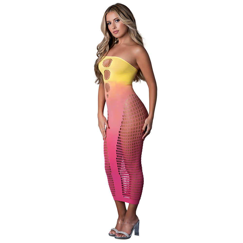 MAGIC SILK - SEAMLESS GOWN OMBRE SUNSET O/S
