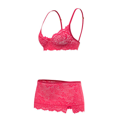 MAGIC SILK - GET IT GIRL BRA, SKIRT & THONG SET DIVA PINK QUEEN SIZE