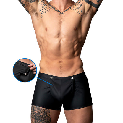MALE POWER OH SNAP! SNAP OFF SHORT BLACK XL