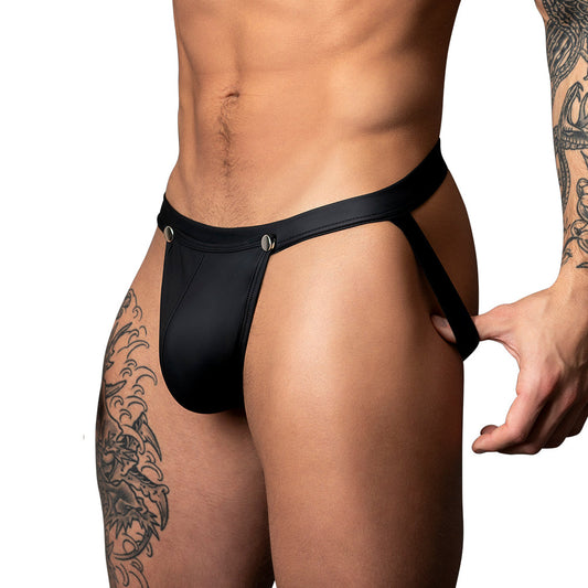 MALE POWER OH SNAP! SNAP OFF THONG BLACK L/XL