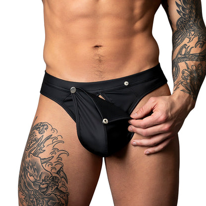 MALE POWER OH SNAP! SNAP OFF JOCK BLACK L/XL