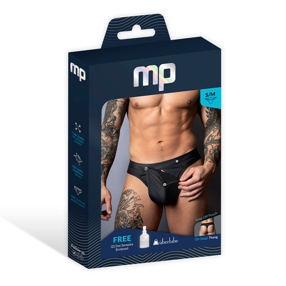 MALE POWER OH SNAP! SNAP OFF JOCK BLACK L/XL