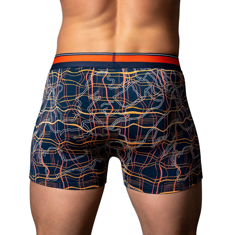 MALE POWER SOO CUMFY BOXER BRIEF NAVY/ORANGE M