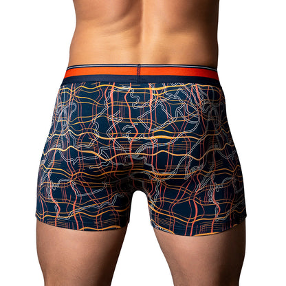 MALE POWER SOO CUMFY BOXER BRIEF NAVY/ORANGE L