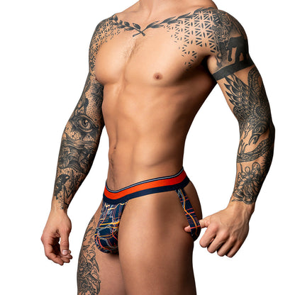 MALE POWER SOO CUMFY JOCK NAVY/ORANGE S/M