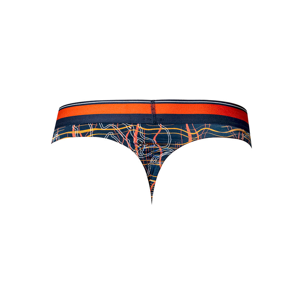 MALE POWER - SOO CUMFY THONG NAVY/ORANGE S/M