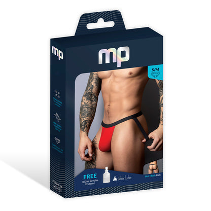 MALE POWER - HOT MESH JOCK BLACK/RED S/M